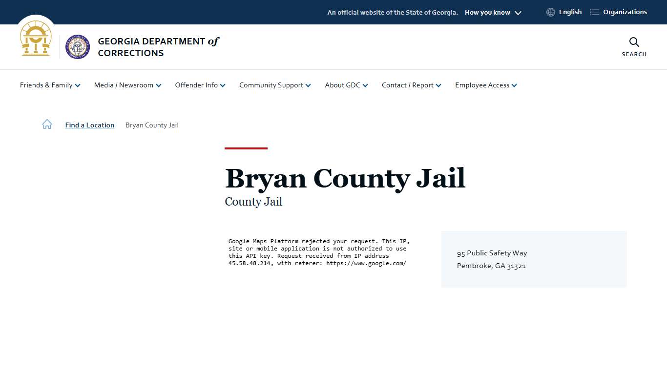 Bryan County Jail | Georgia Department of Corrections